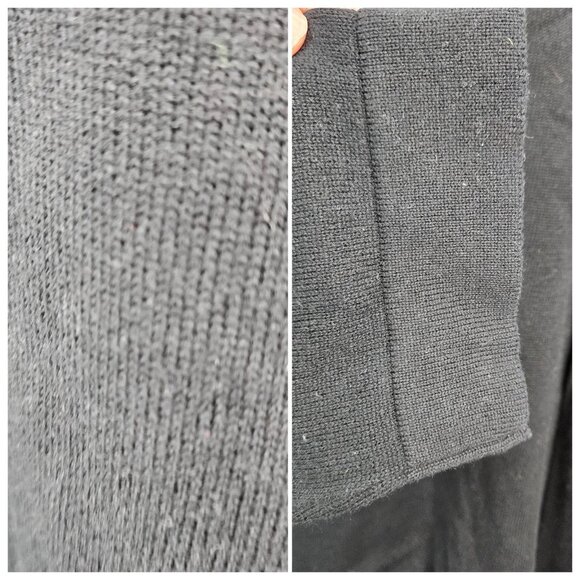 Women Sweater Top Shirt Plus 4X Black Ruffle Pull Over Thin V Neck Long Sleeve - Picture 5 of 8